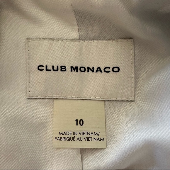 CLUB MONACO Borrem Single Button Blazer Wool Blend White Grey Size 10 - Picture 12 of 16